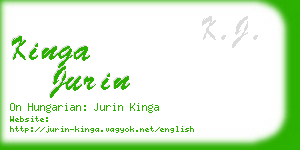 kinga jurin business card